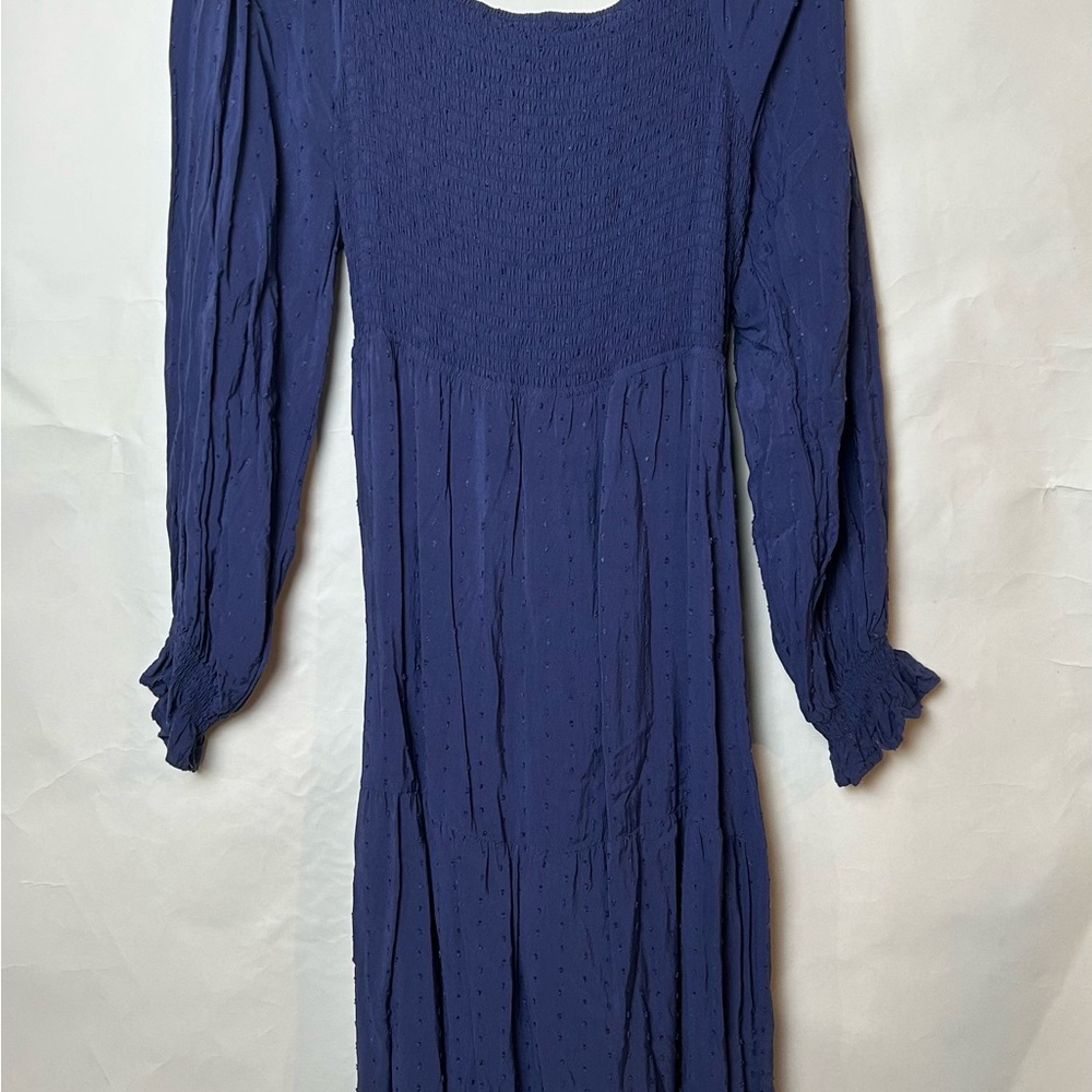 Blue Casual Long Sleeve Sundress